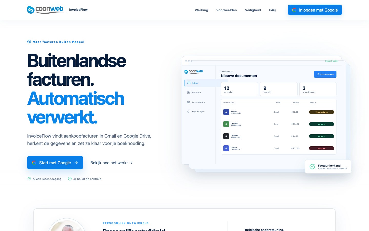 InvoiceFlow voor automatische verwerking van buitenlandse facturen